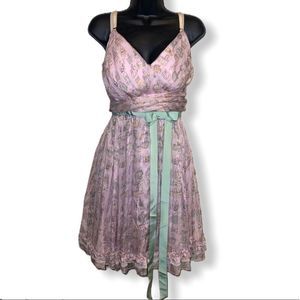 Dolce&Gabbana Pink Handbag Pattern Flouncy Dress